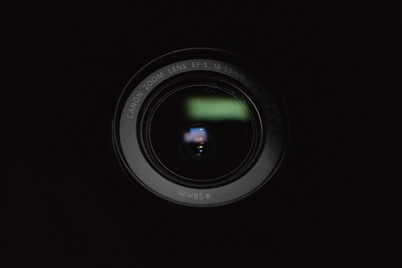 Close view of a camera lens
